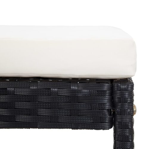 5-Piece Outdoor Bar Set Poly Rattan Wicker Outdoor Patio Furniture Glass Black - Image 9