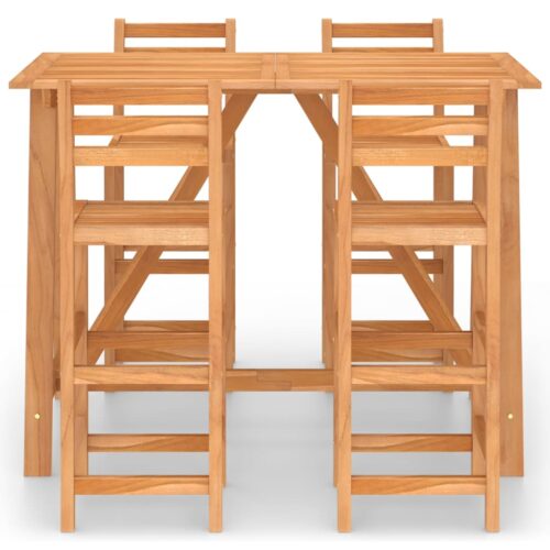 5-Piece Outdoor Bar Set Acacia Wood Timber Outdoor Patio Furniture - Image 3