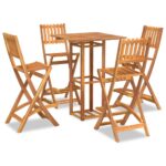 5-Piece Outdoor Bar Set Wood Timber Outdoor Patio Furniture Acacia