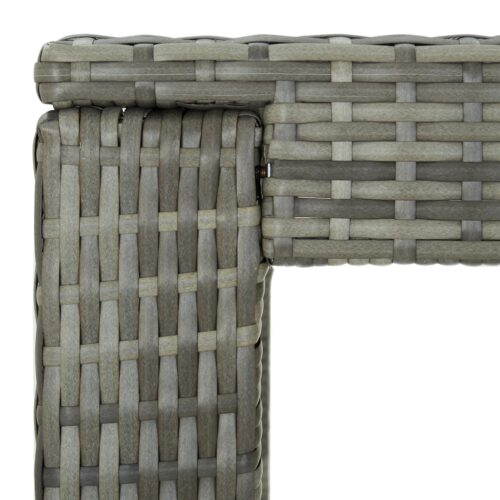 5-Piece Outdoor Bar Set with Cushions Poly Rattan Wicker Outdoor Patio Furniture Grey - Image 11