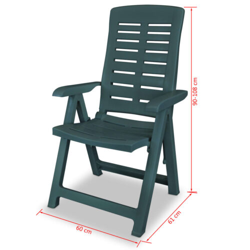 5-Piece Outdoor Dining Set Plastic Green - Image 11