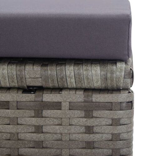 5-Piece Outdoor Dining Set Poly Rattan Wicker Outdoor Patio Furniture Acacia Wood Anthracite - Image 9