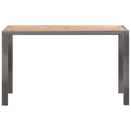 5-Piece Outdoor Dining Set Poly Rattan Wicker Outdoor Patio Furniture Acacia Wood Anthracite - Image 11