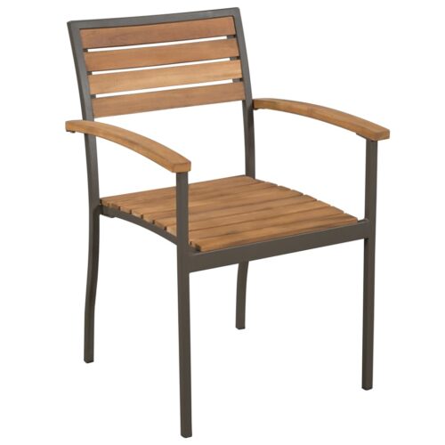 5-Piece Outdoor Dining Set Acacia Wood Timber Outdoor Patio Furniture Steel - Image 3