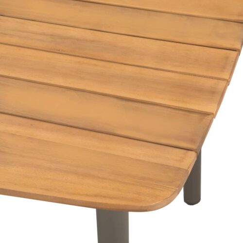 5-Piece Outdoor Dining Set Acacia Wood Timber Outdoor Patio Furniture Steel - Image 4