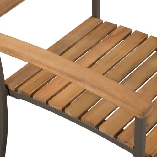 5-Piece Outdoor Dining Set Acacia Wood Timber Outdoor Patio Furniture Steel - Image 5