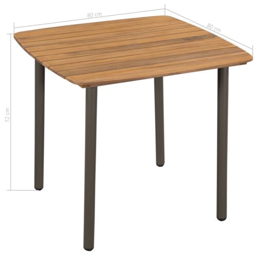 5-Piece Outdoor Dining Set Acacia Wood Timber Outdoor Patio Furniture Steel - Image 6