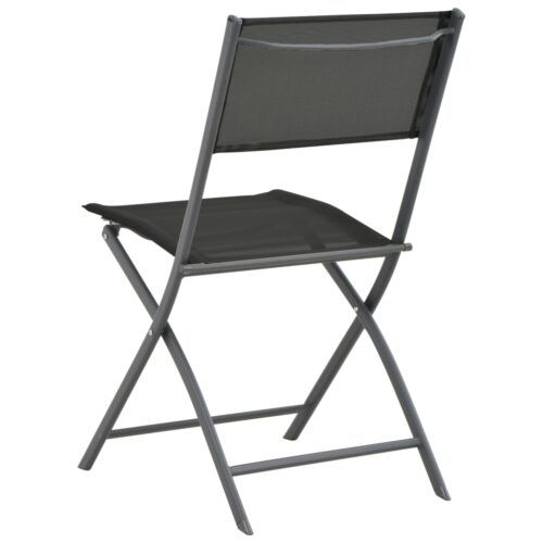 5-Piece Outdoor Dining Set Garden Patio Table Chairs Steel Furniture Setting Black Grey - Image 7