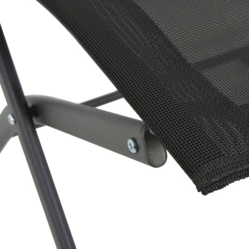 5-Piece Outdoor Dining Set Garden Patio Table Chairs Steel Furniture Setting Black Grey - Image 9