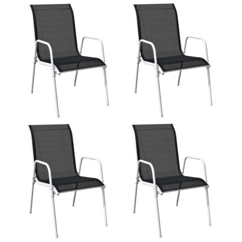 5-Piece Outdoor Dining Set Steel Black - Image 3