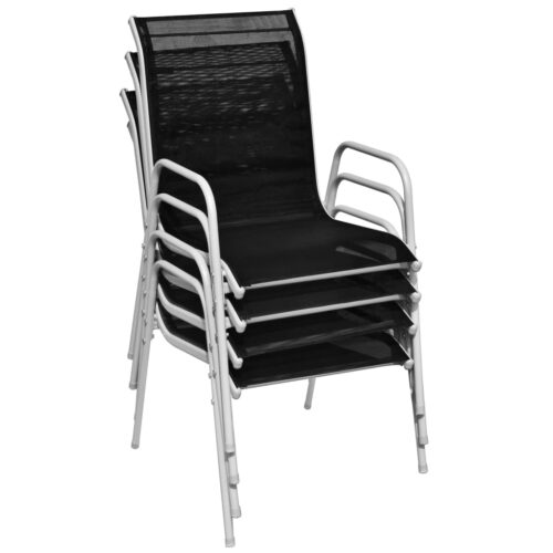 5-Piece Outdoor Dining Set Steel Black - Image 4