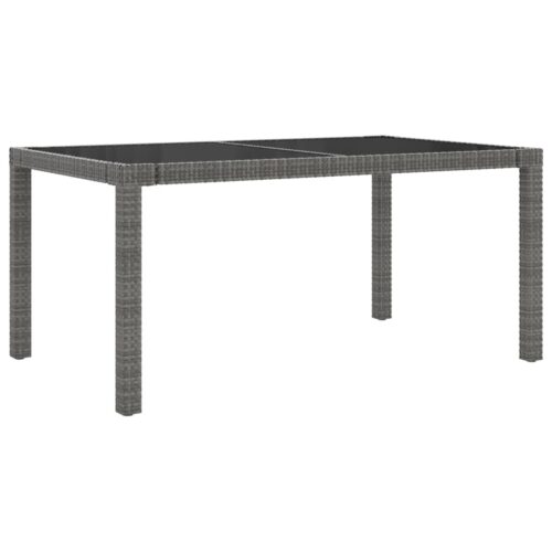 5-Piece Outdoor Dining Set with Cushions Poly Rattan Wicker Outdoor Patio Furniture Grey - Image 4