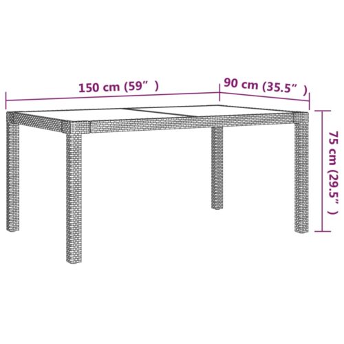 5-Piece Outdoor Dining Set with Cushions Poly Rattan Wicker Outdoor Patio Furniture Grey - Image 6