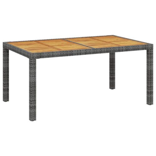 5-Piece Outdoor Dining Set with Cushions Poly Rattan Wicker Outdoor Patio Furniture Grey - Image 4