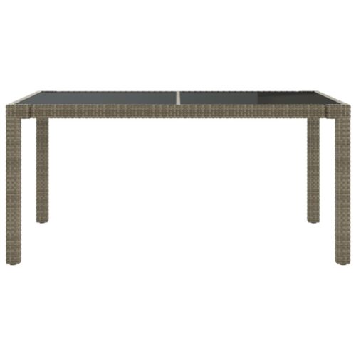 5-Piece Outdoor Dining Set with Cushions Poly Rattan Wicker Outdoor Patio Furniture Grey - Image 9