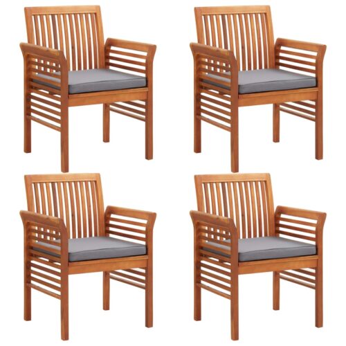 5-Piece Outdoor Dining Set with Cushions Wood Timber Outdoor Patio Furniture Acacia - Image 4