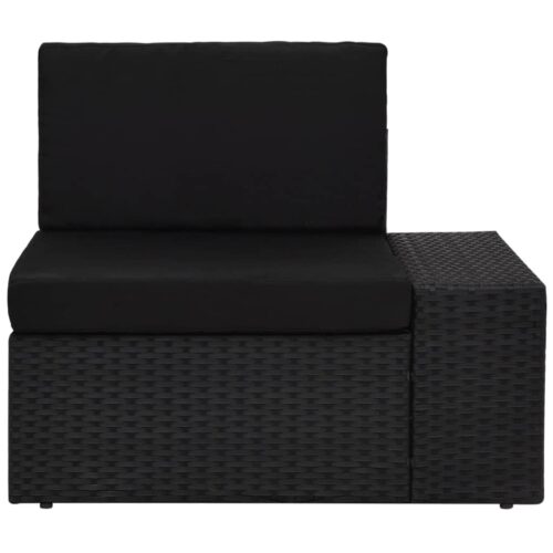 6-Piece Garden Lounge Set Poly Rattan Wicker Outdoor Patio Furniture Black - Image 7