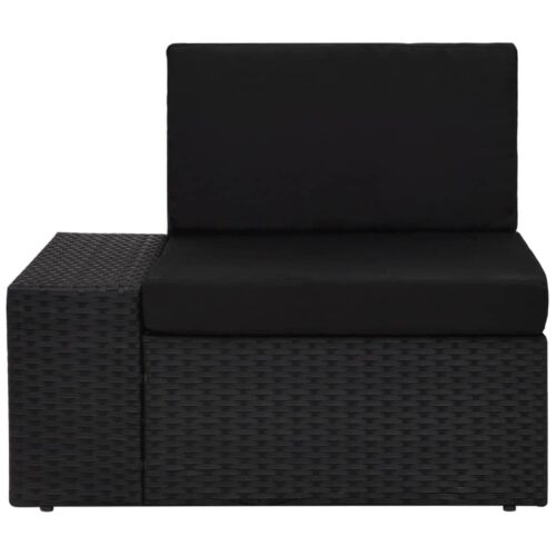 6-Piece Garden Lounge Set Poly Rattan Wicker Outdoor Patio Furniture Black - Image 9
