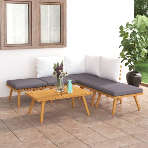 6-Piece Garden Lounge Set Acacia Wood Timber Outdoor Patio Furniture - Image 3
