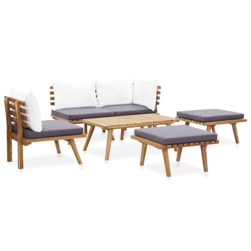 6-Piece Garden Lounge Set Acacia Wood Timber Outdoor Patio Furniture - Image 4