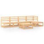 6-Piece Garden Lounge Set Pine Wood Outdoor Patio Furniture
