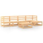 6-Piece Garden Lounge Set Pine Wood Outdoor Patio Furniture
