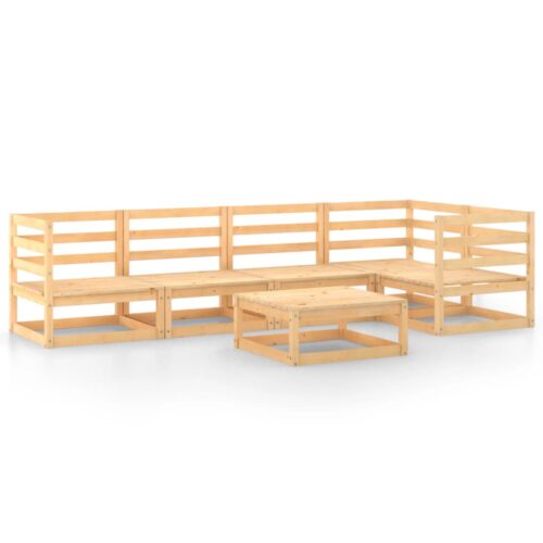 6-Piece Outdoor Sofa Set Garden Patio Lounge Chairs Furniture Solid Pine Wood