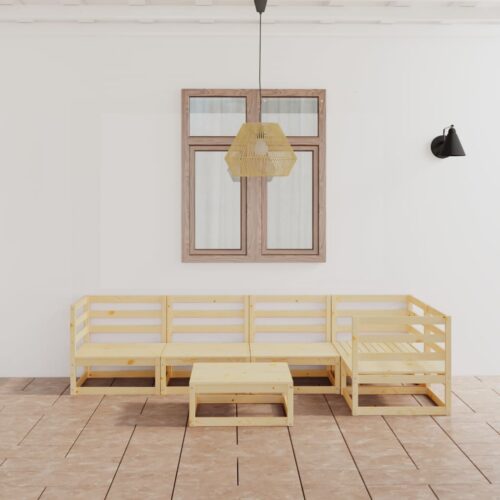 6-Piece Outdoor Sofa Set Garden Patio Lounge Chairs Furniture Solid Pine Wood - Image 3