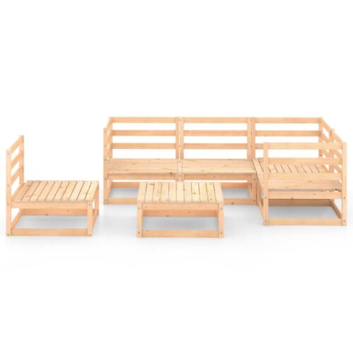 6-Piece Outdoor Sofa Set Garden Patio Lounge Chairs Furniture Solid Pine Wood - Image 4