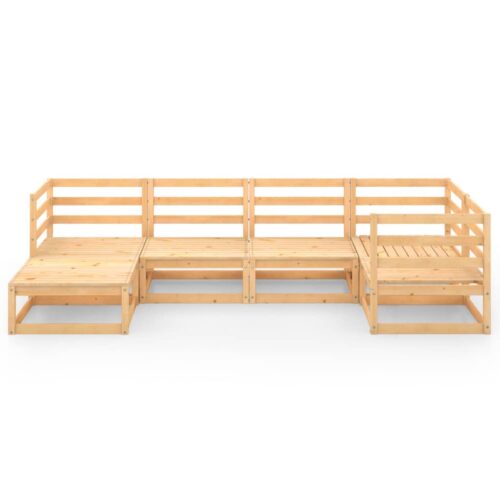 6-Piece Outdoor Sofa Set Garden Patio Lounge Chairs Furniture Solid Pine Wood - Image 2