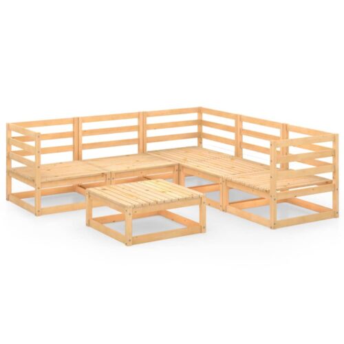 6-Piece Outdoor Sofa Set Garden Patio Lounge Chairs Furniture Solid Pine Wood