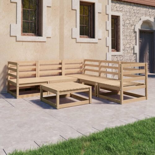 6-Piece Outdoor Sofa Set Garden Patio Lounge Chairs Furniture Solid Pine Wood - Image 2