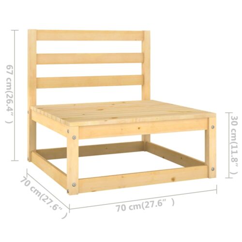 6-Piece Garden Lounge Set Pine Wood Outdoor Patio Furniture - Image 10
