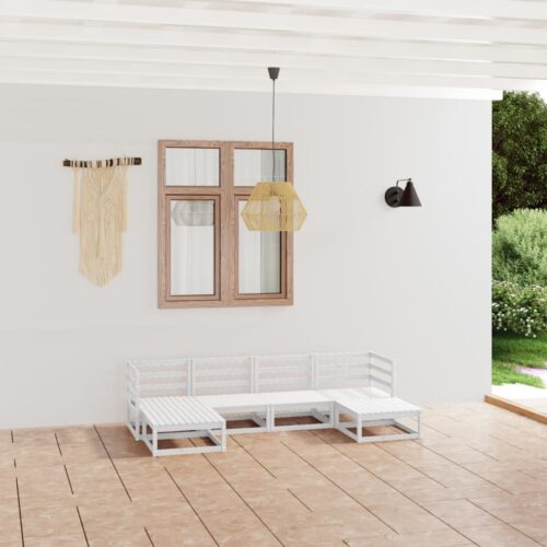 6-Piece Garden Lounge Set Pine Wood Outdoor Patio Furniture - Image 3