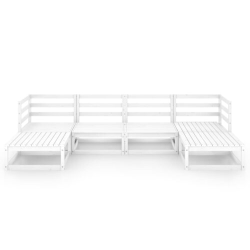 6-Piece Garden Lounge Set Pine Wood Outdoor Patio Furniture - Image 4
