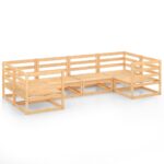 6-Piece Garden Lounge Set Pine Wood Outdoor Patio Furniture