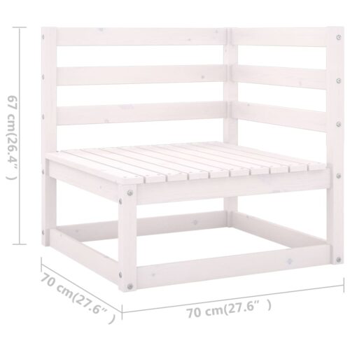 6-Piece Garden Lounge Set White Pine Wood Outdoor Patio Furniture - Image 11