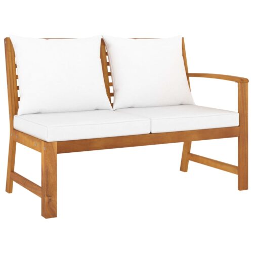 6-Piece Garden Lounge Set with Cushion Cream Acacia Wood Timber Outdoor Patio Furniture - Image 5