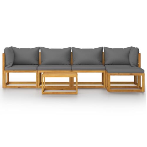 6-Piece Garden Lounge Set with Cushion Acacia Wood Timber Outdoor Patio Furniture - Image 3