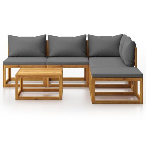 6-Piece Garden Lounge Set with Cushion Acacia Wood Timber Outdoor Patio Furniture - Image 4