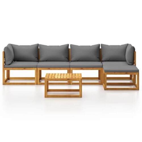6-Piece Garden Lounge Set with Cushion Acacia Wood Timber Outdoor Patio Furniture - Image 3