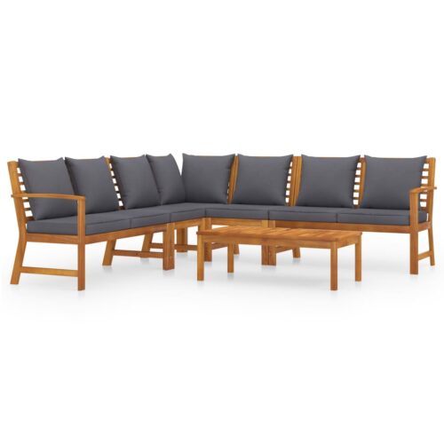 6-Piece Garden Lounge Set with Cushion Acacia Wood Timber Outdoor Patio Furniture - Image 2