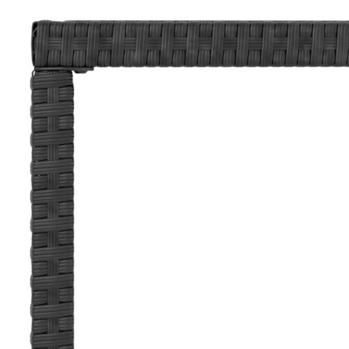 6-Piece Garden Lounge Set with Cushions Black Poly Rattan Wicker Outdoor Patio Furniture - Image 6