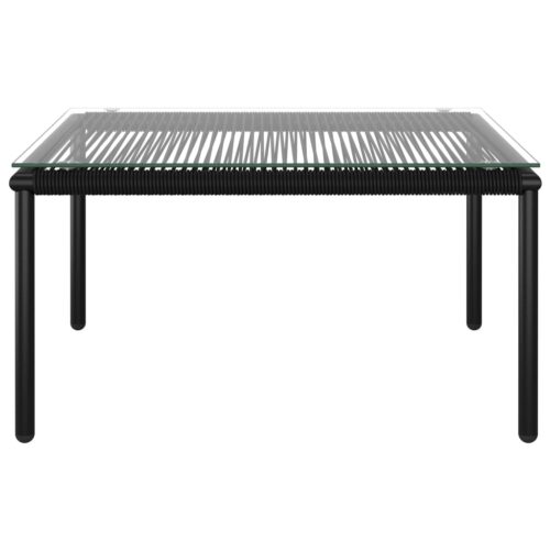 6-Piece Garden Lounge Set with Cushions Black PVC Outdoor Patio Furniture - Image 6