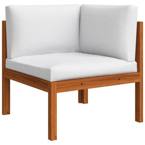6-Piece Garden Lounge Set with Cushions Cream Acacia Wood Timber Outdoor Patio Furniture - Image 8