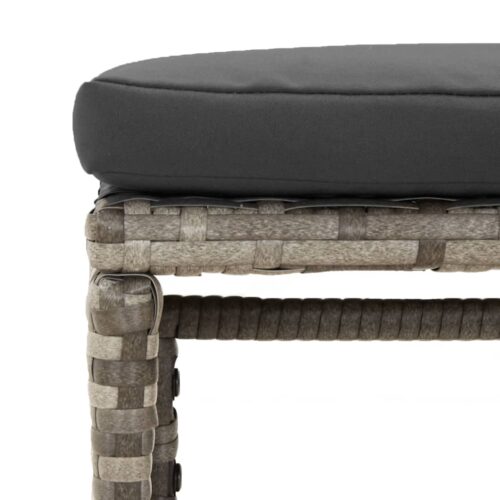 6-Piece Garden Lounge Set with Cushions Grey Poly Rattan Wicker Outdoor Patio Furniture - Image 8