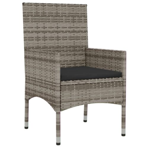 6-Piece Garden Lounge Set with Cushions Grey Poly Rattan Wicker Outdoor Patio Furniture - Image 9