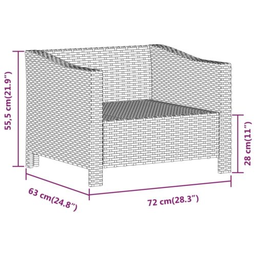 6-Piece Garden Lounge Set with Cushions Grey Poly Rattan Wicker Outdoor Patio Furniture - Image 11