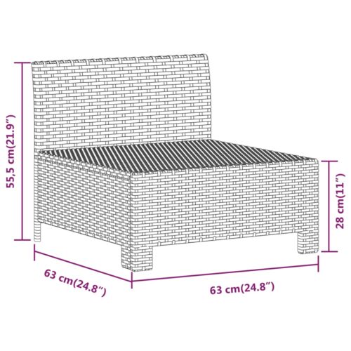 6-Piece Garden Lounge Set with Cushions Grey Poly Rattan Wicker Outdoor Patio Furniture - Image 11