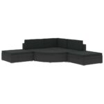 6-Piece Garden Lounge Set with Cushions Poly Rattan Wicker Outdoor Patio Furniture Black